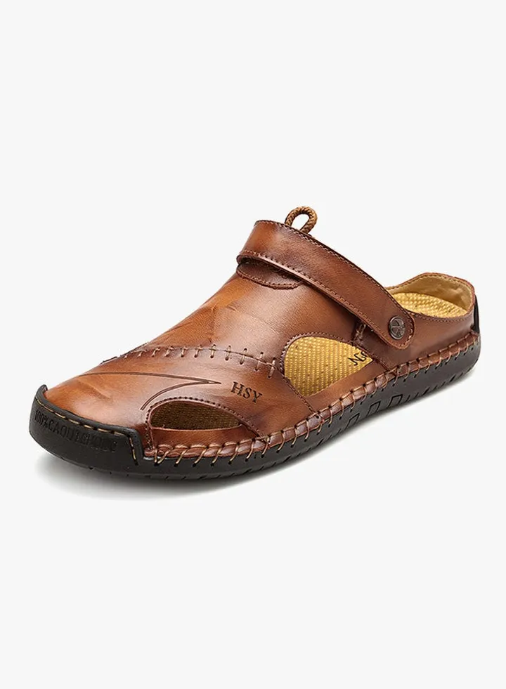 Leather Classic Slides Brown