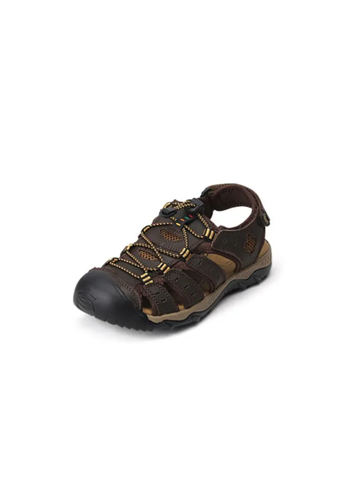 Soft Buckle Casual Sandals Dark Brown