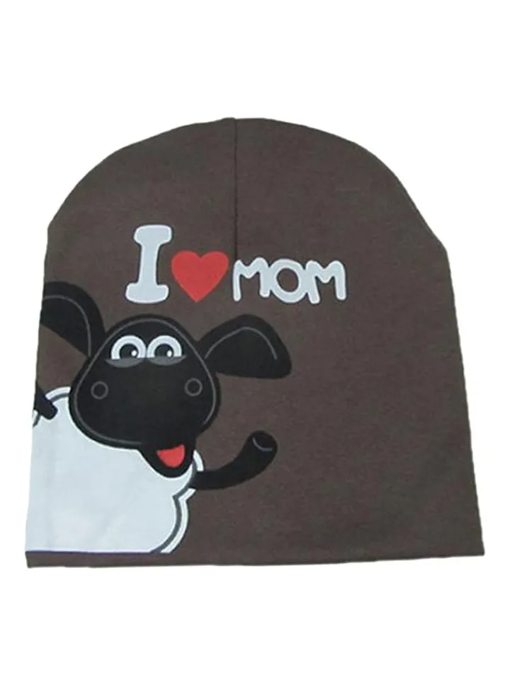 Cute Warm Beanie Brown/White