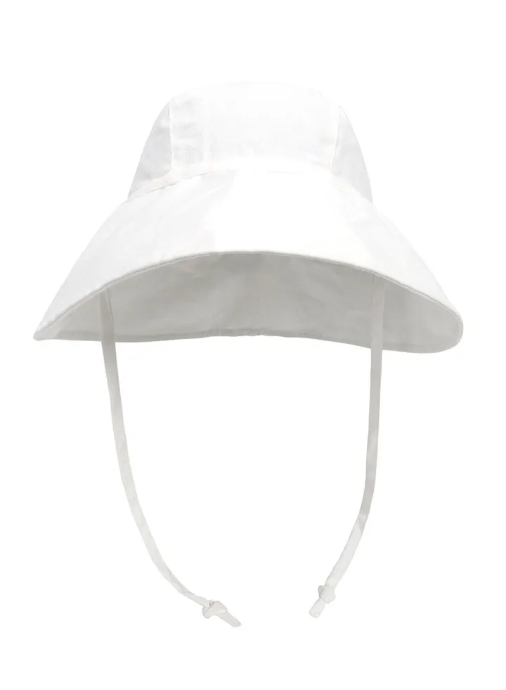 Children's Outdoor Sun Hat With Large Brim White