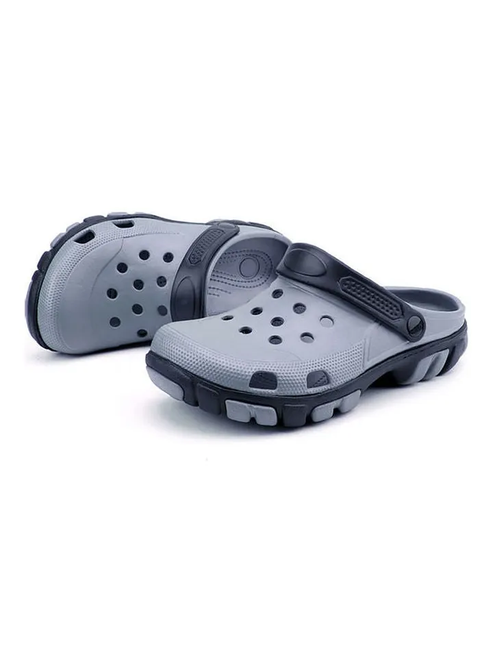Fashion Holes Men Anti-skid Flats Sandals Grey/Black