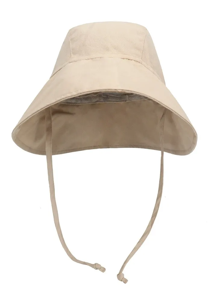 Children's Outdoor Sun Hat With Large Brim Beige