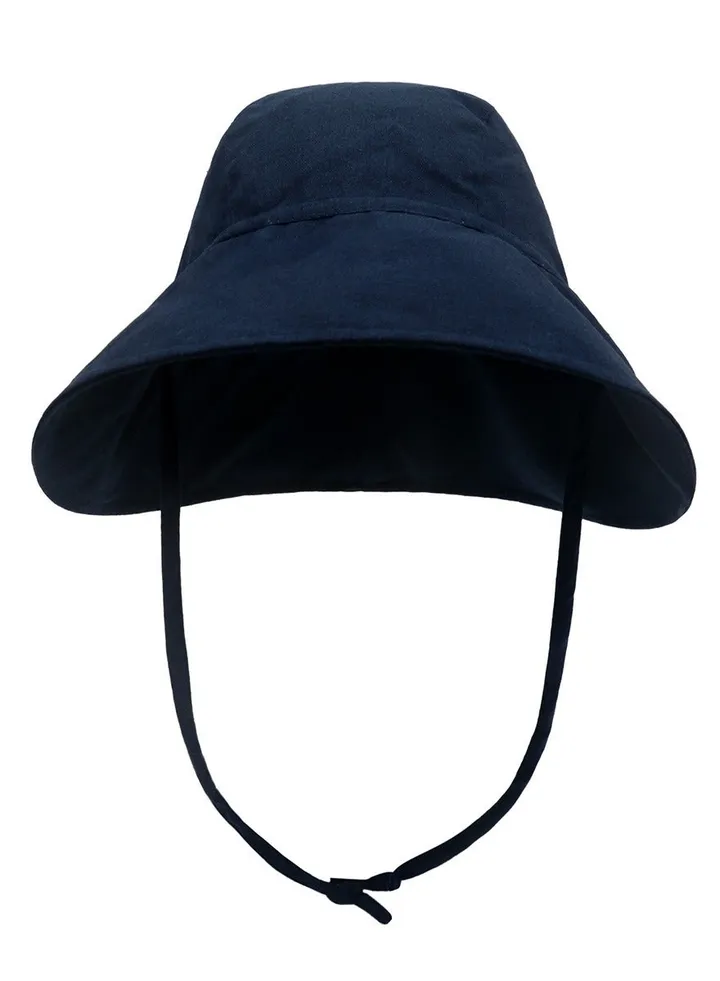 Children's Outdoor Sun Hat With Large Brim Dark Blue