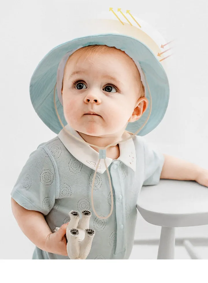 Breathable Mesh Children's Sun Hat Blue