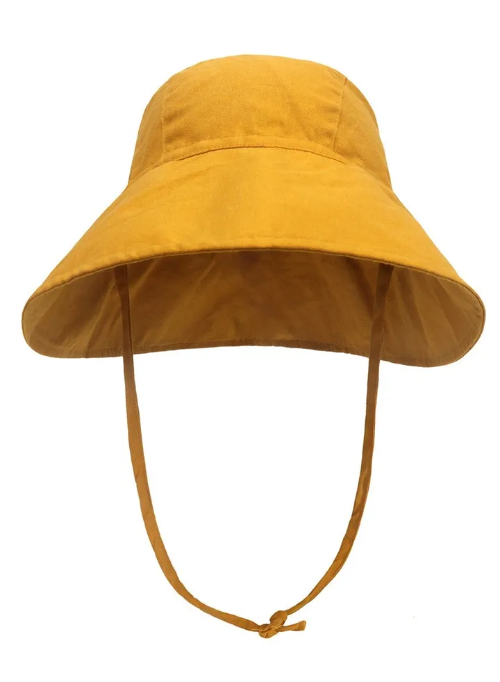 Children's Outdoor Sun Hat With Large Brim Yellow