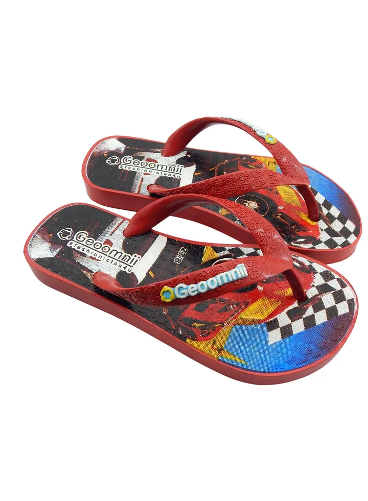 Dylan Printed Slip On Slipper Red