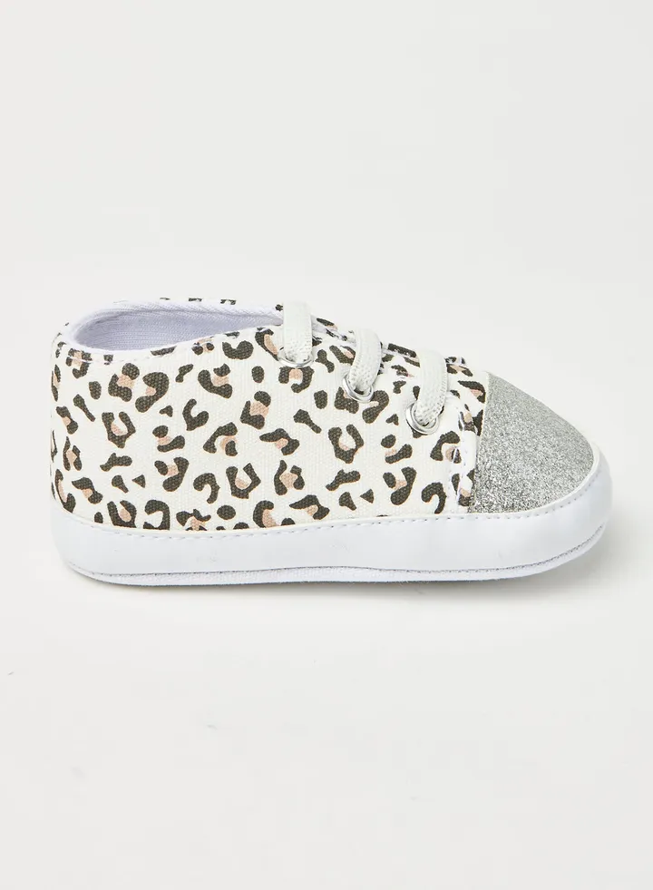 Animal Printed Casual Slip-On Shoes Silver