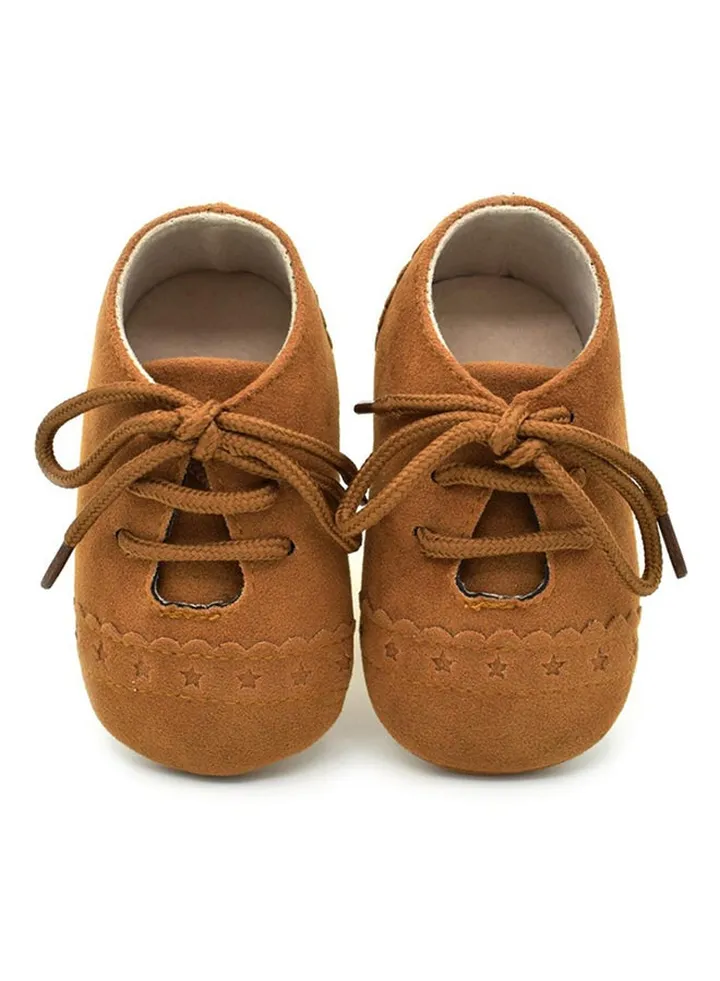 Toddler Prewalker Lace Up Shoe Brown