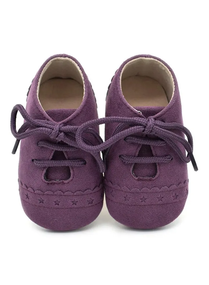 Toddler Prewalker Lace Up Shoe Dark Purple