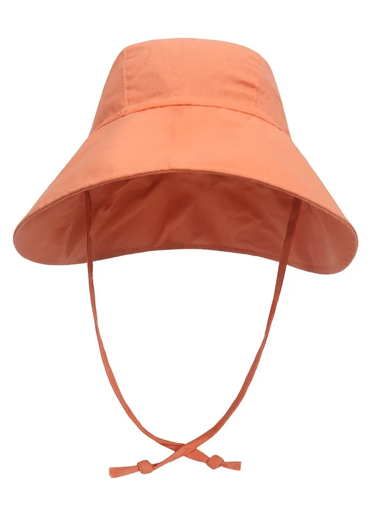 Children's Outdoor Sun Hat With Large Brim Orange Pink