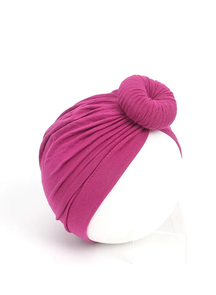 Pure Cotton Baby Knot Hat Purple