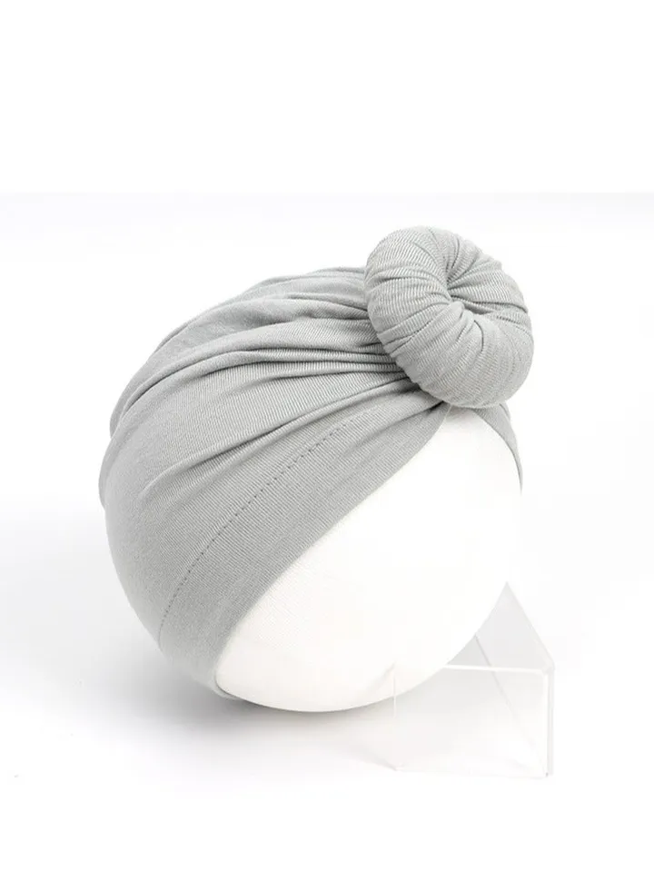 Pure Cotton Baby Knot Hat Grey