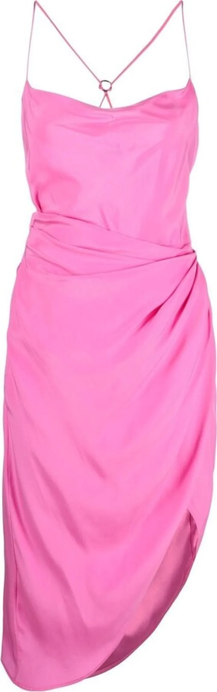 Draped Thin-Strap Silk Dress