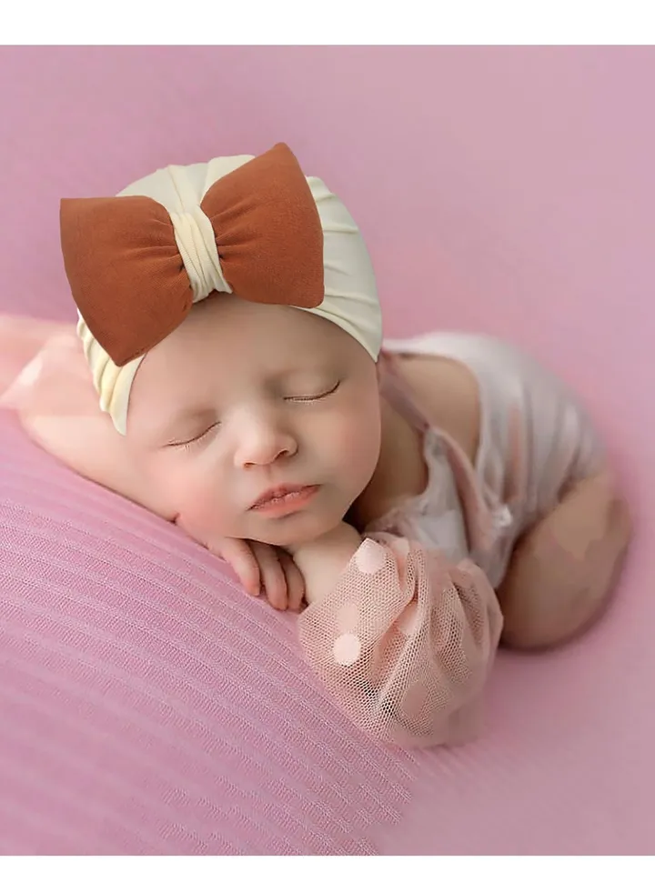 Cotton Baby Colored Fat Bow Hat