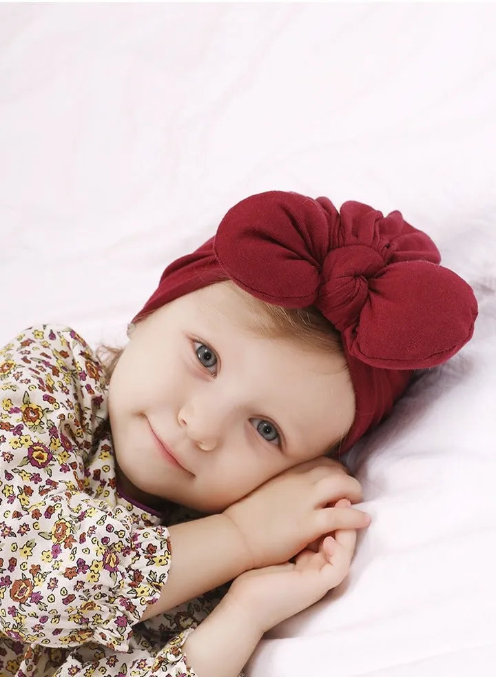 Childrens Bow Headband Hat Jujube Red