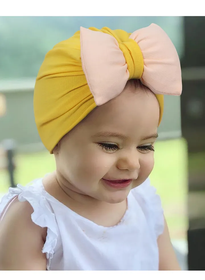 Cotton Baby Colored Fat Bow Hat