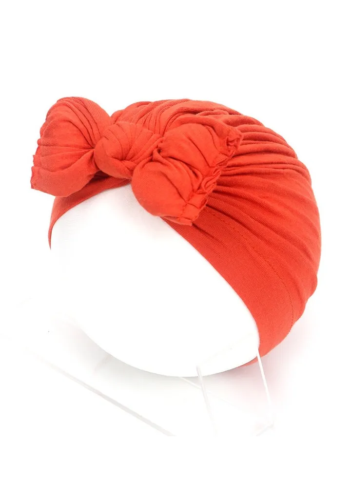 Baby Bow Hat Rust Red