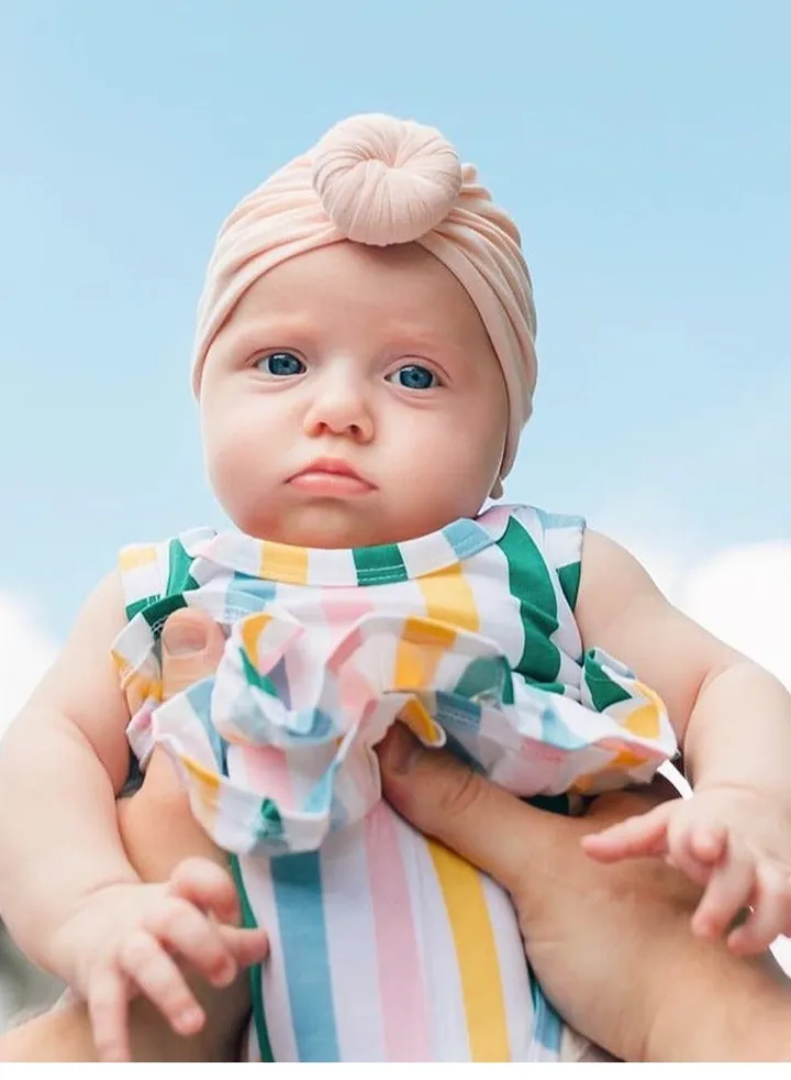Pure Cotton Baby Knot Hat Beige