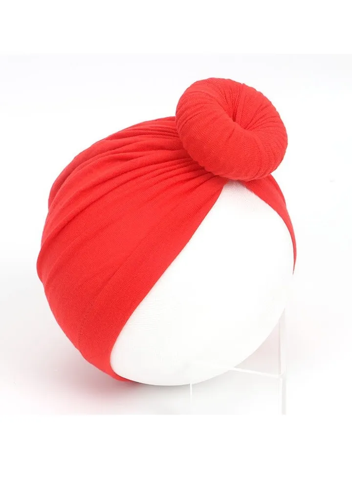 Pure Cotton Baby Knot Hat Red