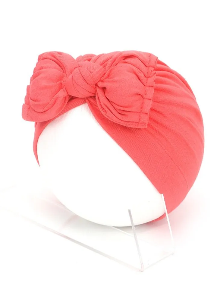 Baby Bow Hat Light Red