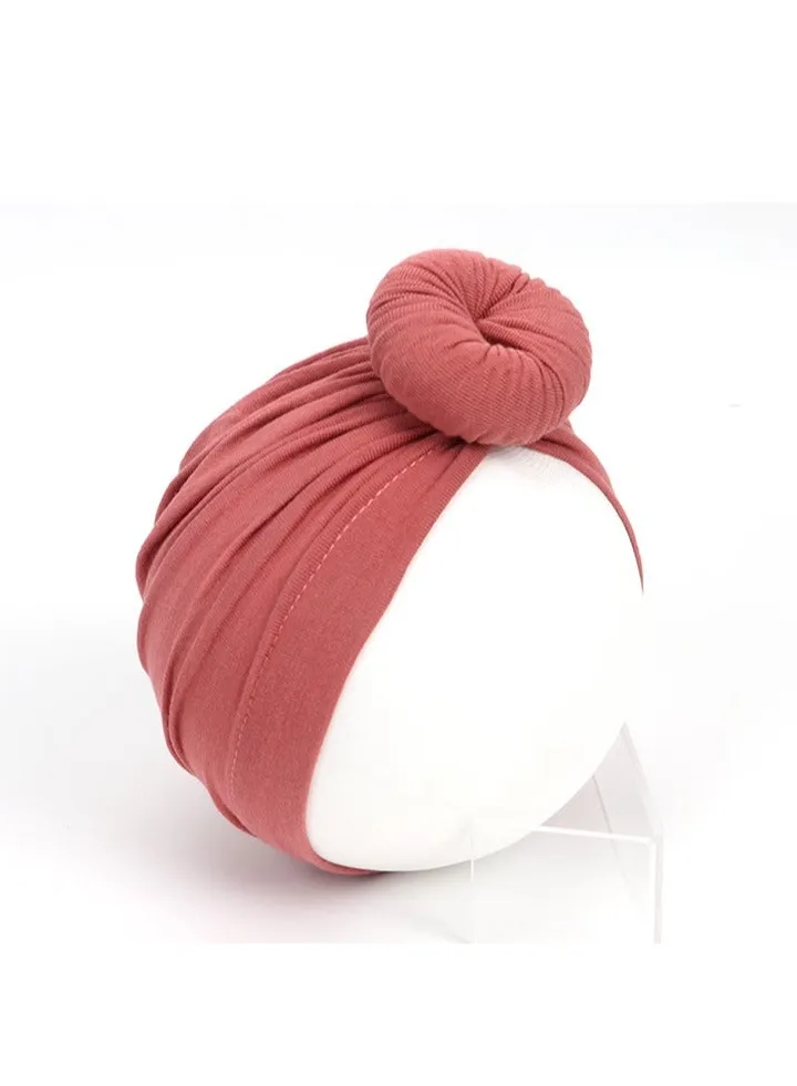 Pure Cotton Baby Knot Hat Dirty Pink