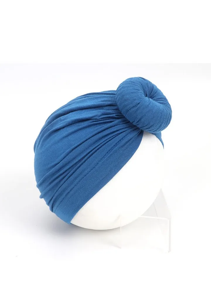 Pure Cotton Baby Knot Hat Blue