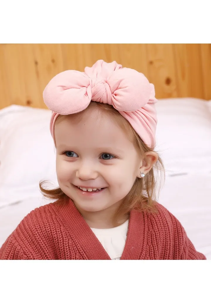 Childrens Bow Headband Hat Skin Pink Light Pink