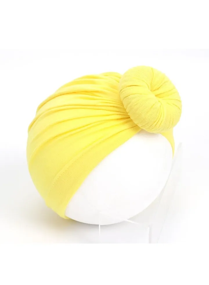 Pure Cotton Baby Knot Hat Yellow