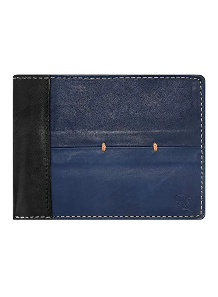 Bloke Bifold Leather Wallet Blue/Black
