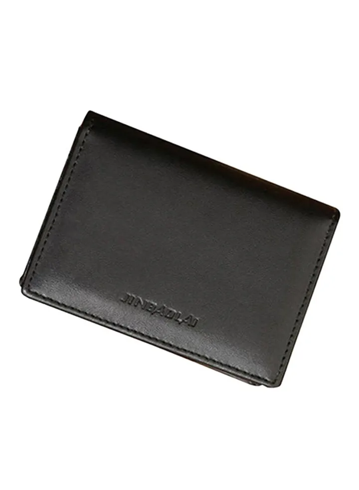 Bifold Wallet With Money Clip Black