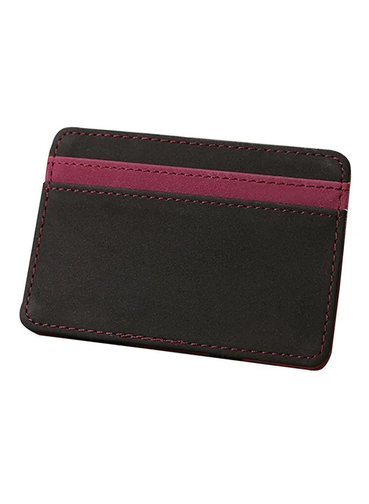 Faux Leather Card Holder Black 