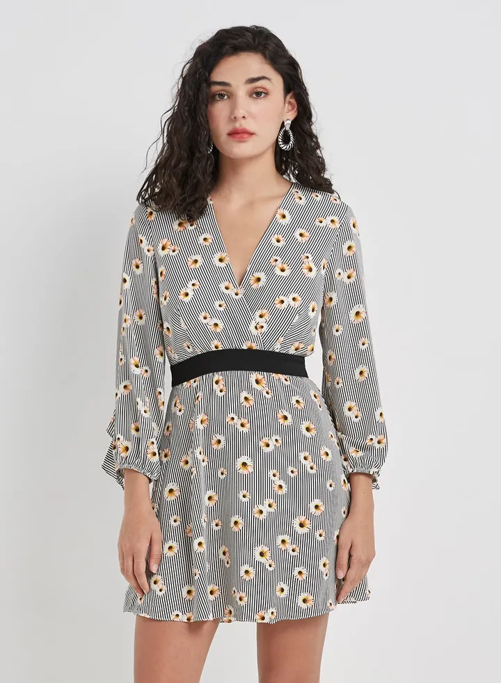 Sura Dress Black/White