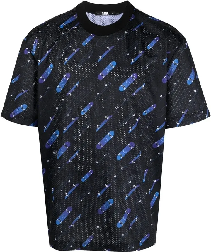 Athleisure mesh logo-print T-shirt