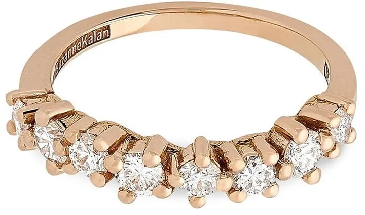 18kt rose gold Starburst diamond half band ring