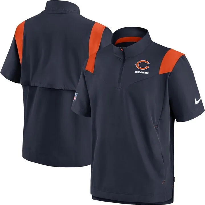 Men's Nike Navy Chicago Bears Coaches Chevron Lockup Pullover Top