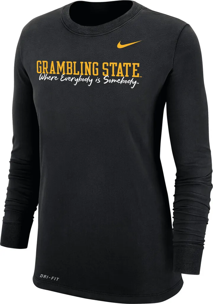 Nike Women's College Dri-FIT 365 Grambling State Long-Sleeve T-Shirt in Black