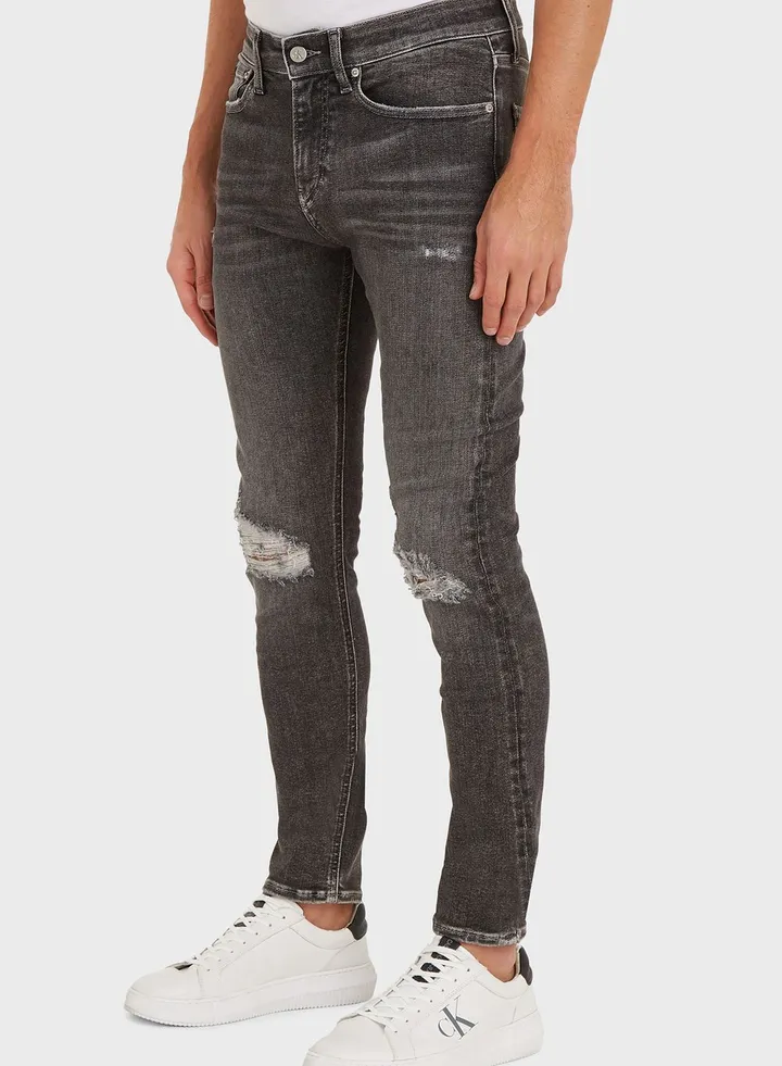 Mid Wash Skinny Fit Jeans