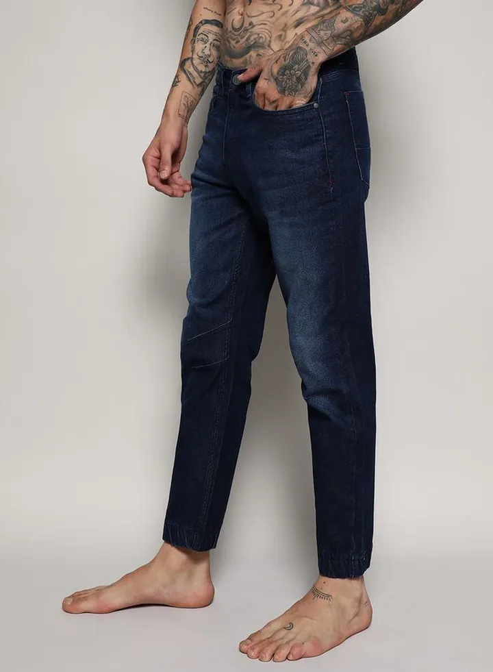 Cinched Hem Jeans with Pockets