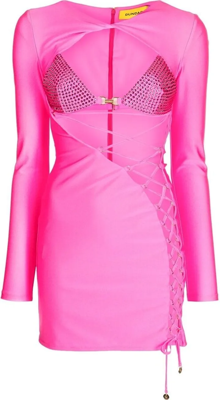 Lace-Up Mini Dress