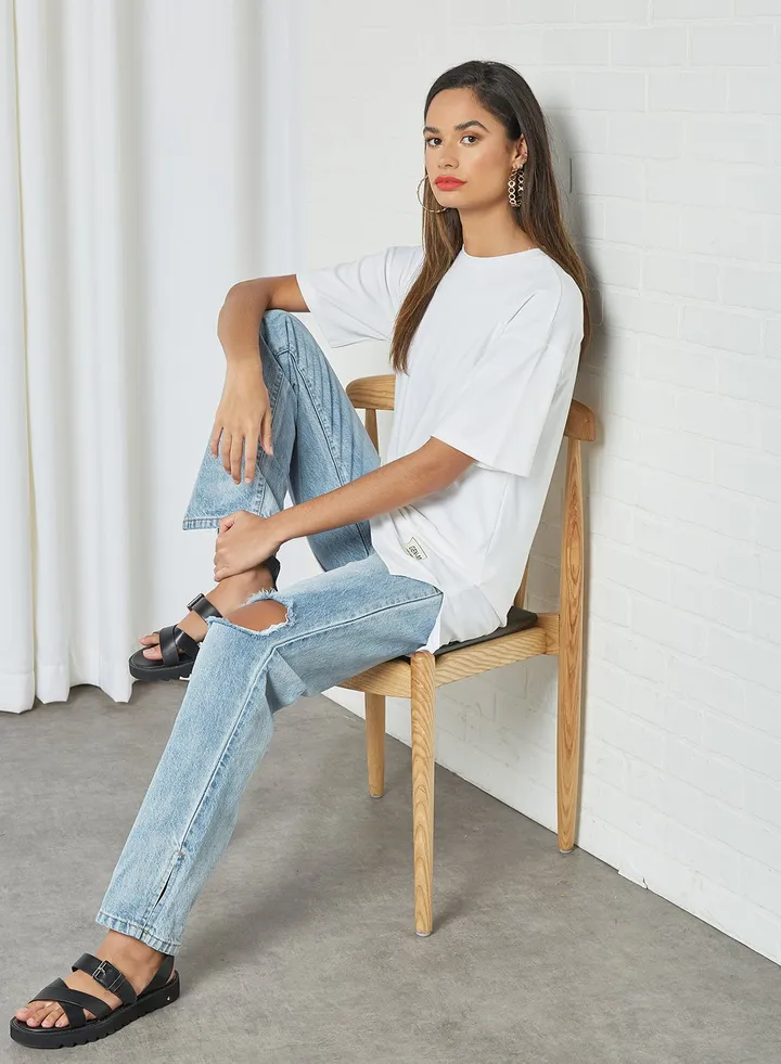 T-Shirt Type Dress White