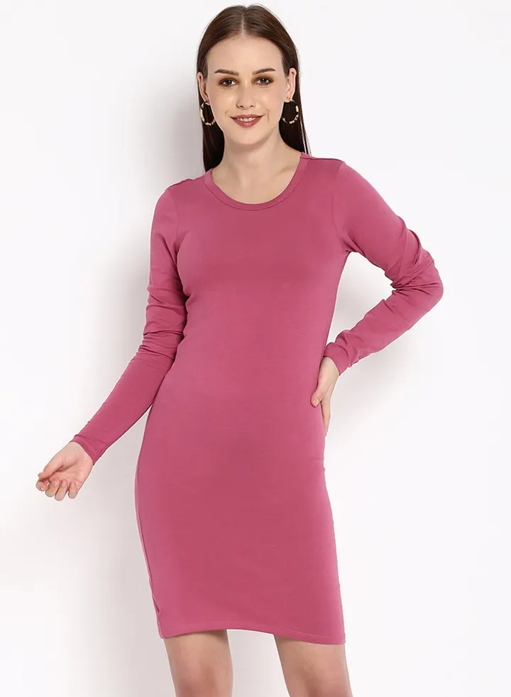 Women's Slim Fit Dress Pink