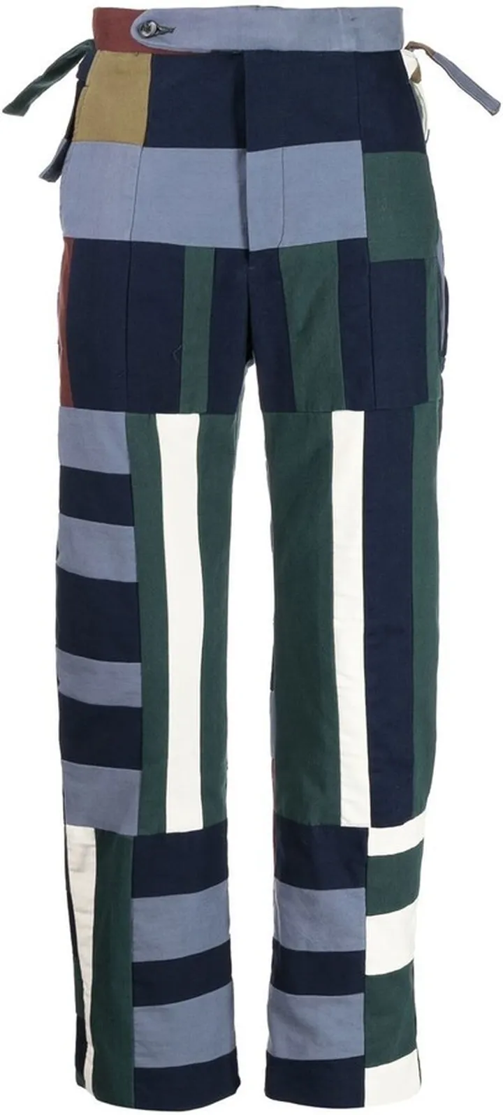 Geometric-Print Wide-Leg Trousers