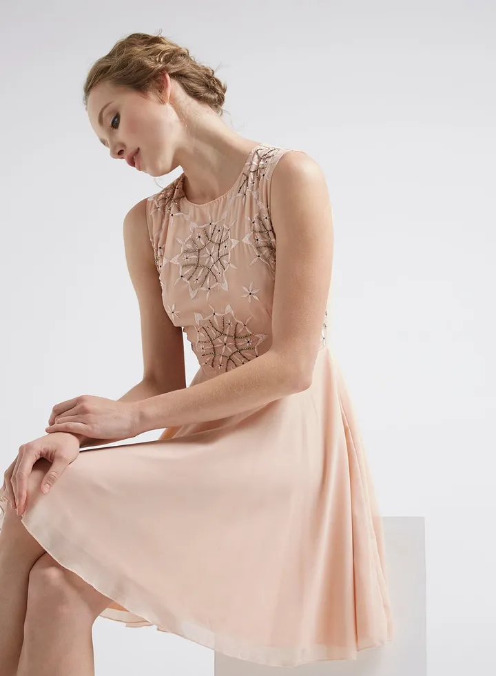 Lanta Skater Dress Nude