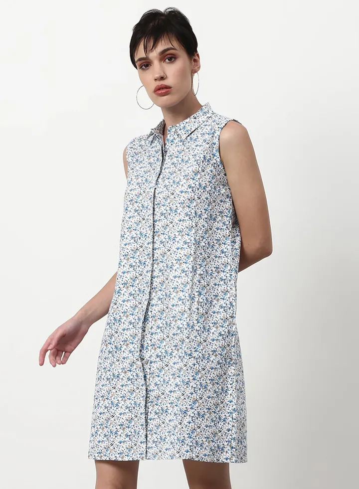 Regular Fit Casual Dress Blue