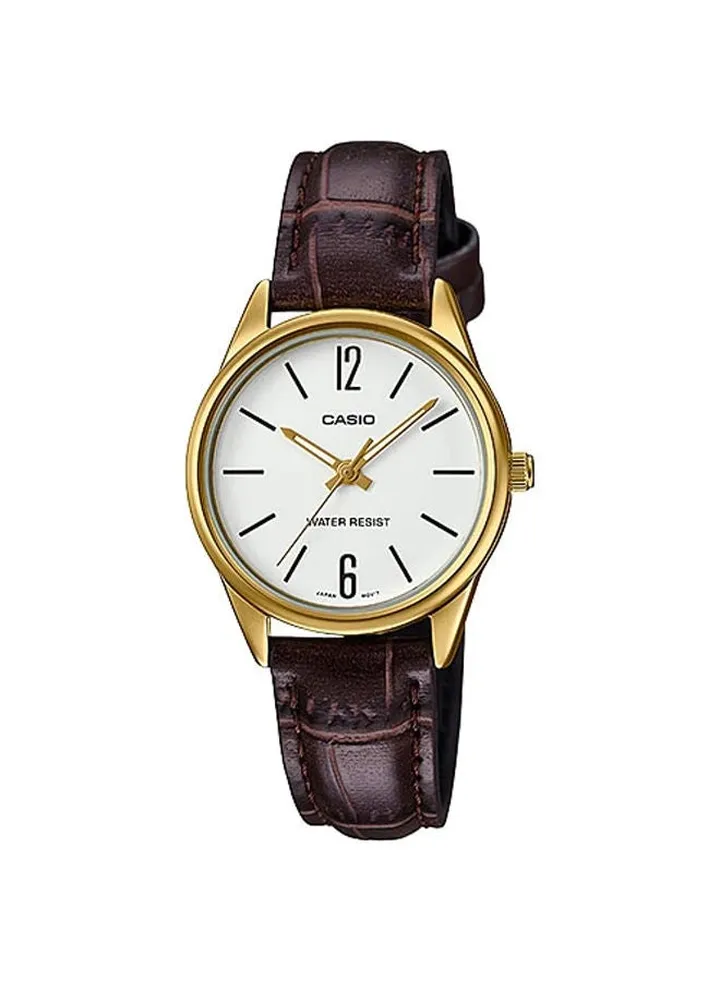 Leather Analog Watch LTP-V005GL-7BUDF