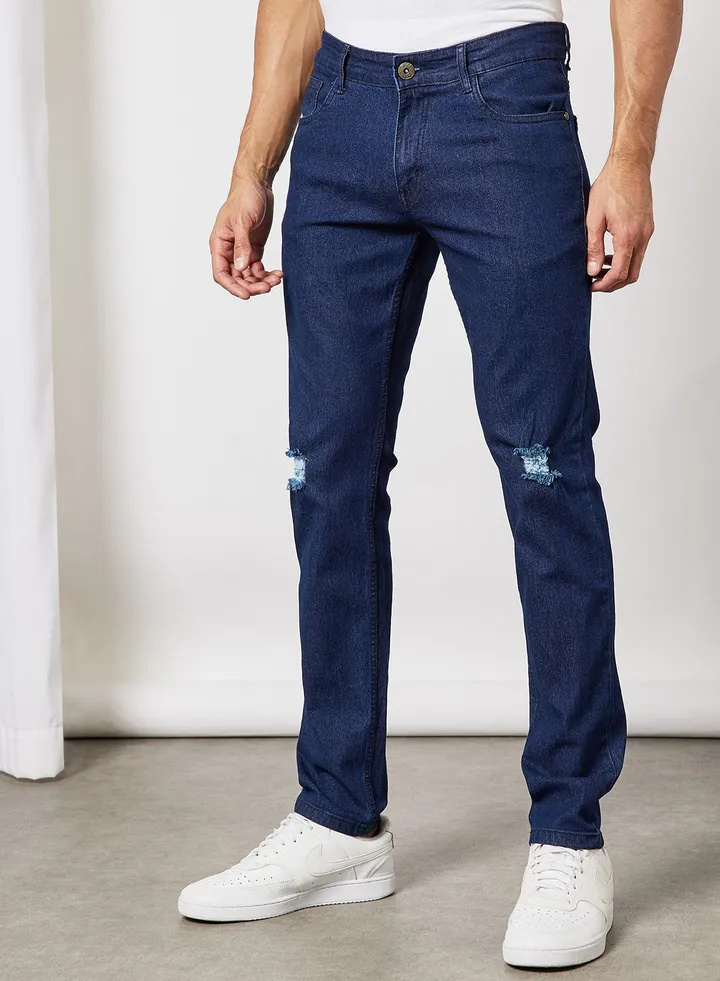 Casual Tapered Jeans Denim Blue