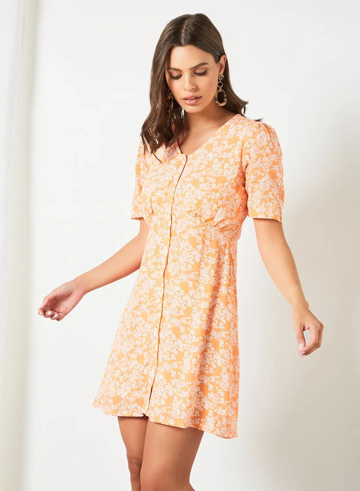 Floral Dress Orange