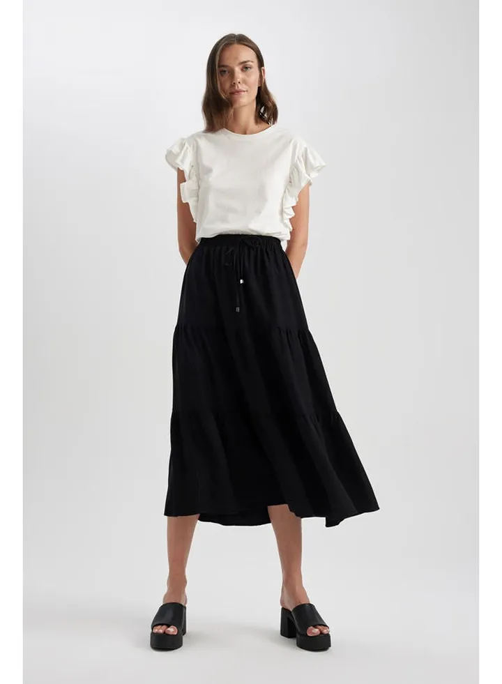 Woman Tiered Woven Skirt