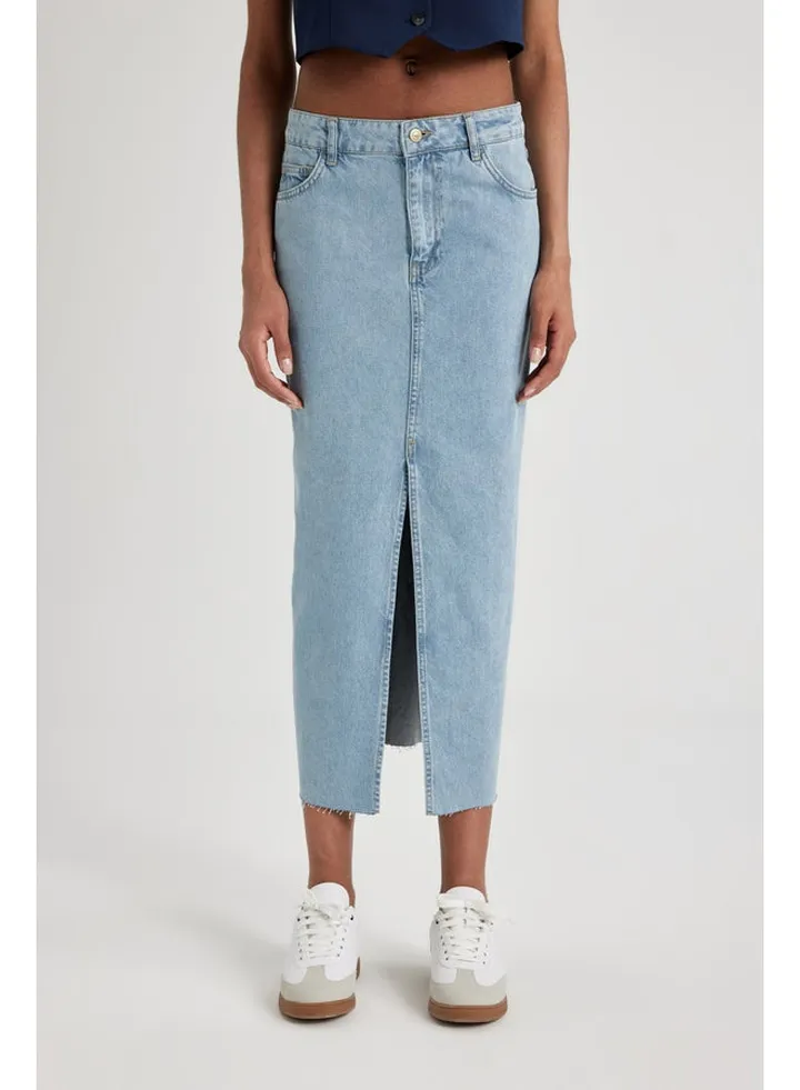 Woman Long Fit Denim Skirt