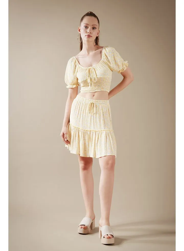 Woman Tiered Woven Skirt